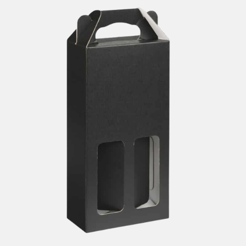 Black 2 Bottle Window Wine Box Black 2 Bottle Window Wine Box