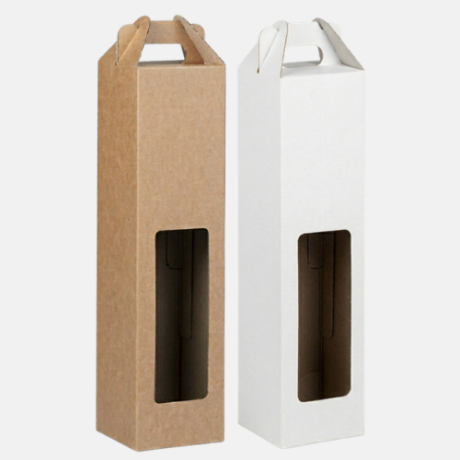 Econo Single Bottle Window Wine Box