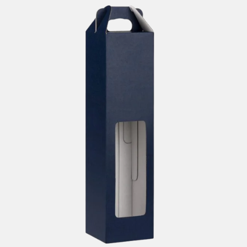 Navy Single Bottle Window Wine Box Navy Single Bottle Window Wine Box