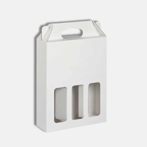 White 3 Bottle Window Wine Box Packaging White 3 Bottle Window Wine Box Packaging
