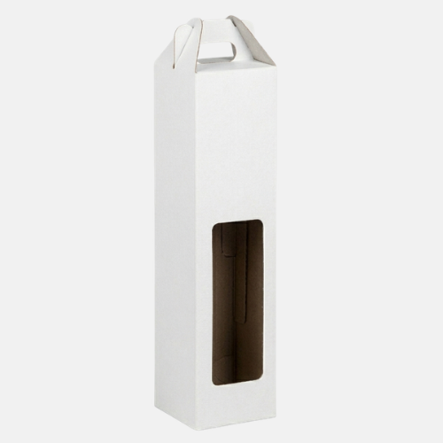 White Econo Single Bottle Window Wine Box White Econo Single Bottle Window Wine Box
