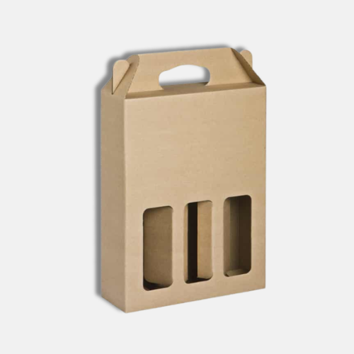 beige 3 Bottle Window Wine Box Packaging beige 3 Bottle Window Wine Box Packaging